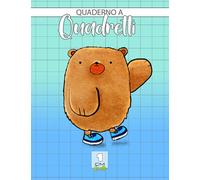 Quaderno a quadretti 1 cm orsetto: Ideale per la prima elementare | 100 pagine grande formato a4 lato 10mm | Orso peluche