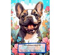 Quaderno a quadretti, 120 pagine, A4, 4 x 4 mm: Simpatico bulldog francese