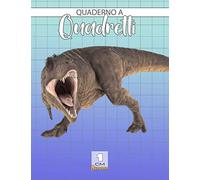 Quaderno a quadretti 1cm dinosauro: ideale per la prima elementare | 100 pagine formato grande a4 con margine | tema Tirannosauro