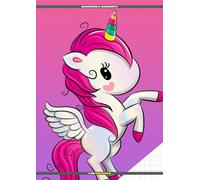 Quaderno A Quadretti 1Cm Unicorno: Ideale per la prima elementare | 10mm di lato | Formato grande | 108 pagine A4 | Bambina | Colore Rosa