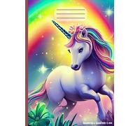 Quaderno a quadretti 5 mm senza margine Unicorno: Formato A4, 100 Pagine, Griglia 5 mm senza margini, Per scuola Elementare e Media, Matematica, Scienze, Geometria, Disegno, Appunti, Tempo libero