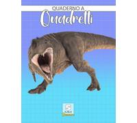 Quaderno a quadretti 5mm dinosauro: Ideale per la seconda e la terza elementare | 100 pagine Maxi formato A4 | Con margini