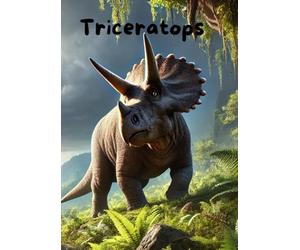 Quaderno a quadretti con dinosauri " Triceratopo ": Quaderno in formato A4 5mm 100 pagine per le scuole 4a e 5a elementare, scuola media e superiori: Quaderno a quadretti con la fantasia di dinosauri