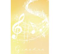 Quaderno a quadretti "Ginevra": Quadretti 5mm per appunti scuola, lavoro, tempo libero┃Formato A4┃senza margini|con note musicali