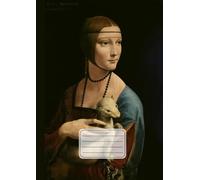 Quaderno a quadretti: Leonardo Da Vinci, Dama con l'ermellino | Arte in copertina | Grid Notebook elementari, medie, superiori, università | Quadretti 5 mm senza margine | 110 pagine | Formato A4