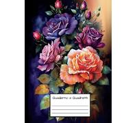 Quaderno a Quadretti: Quaderno A4 grande formato, a quadretti da 5x5 mm - Adatto per scuola, ufficio e tempo libero- Copertina flessibile con un'illustrazione di bouquet floreale