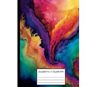 Quaderno a Quadretti: Quaderno A4 grande formato, a quadretti da 5x5 mm - Adatto per scuola, ufficio e tempo libero- Copertina flessibile con disegno a inchiostro alcolico colorato