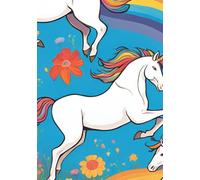 Quaderno a righe con unicorni e arcobaleno a righe formato scolastico 100 pagine colore bianco: Ragazzi,ragazze,bambini,prodotti scolastici