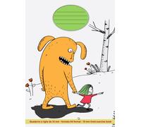 Quaderno a righe di 10 mm formato A4, copertina con illustrazione Amici /10 mm lined exercise book A4 format with cover illustration: friends