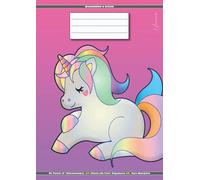 Quaderno a Righe Di Terza [3°] Elementare | A4 21cm x 29,7cm | Rigatura 0B | Con Margine | Unicorno Arcobaleno: [Formato Richiesto Scuola Primaria] ... | Notebook | Quadernone Rosa Bambina