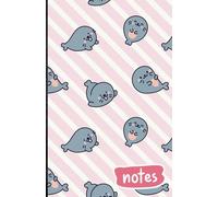 Quaderno a Righe, Formato 13,97 x 21,59 cm, 100 Pagine, Kawaii Baby Seals
