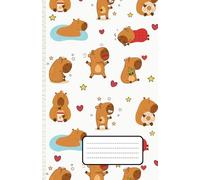 Quaderno a Righe, Formato 13,97 x 21,59 cm, 80 Pagine, Cute Capybara