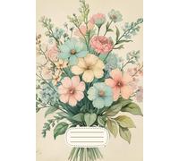 Quaderno a righe, formato A4, 100 pagine / 50 fogli. Lined Notebook. Cover: illustrazione Fiori Vintage