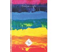Quaderno a righe: Formato A4|Rigatura “1R” per medie e superiori |senza margini |100 pagine |copertina arcobaleno, lucida.