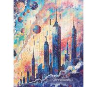 Quaderno a righe | Lined Notebook 8x10 in | 200 pagine - Carta bianca 90gr. - Pattern Space 1B | Made in Italy |: Professionale, per Appunti, Scuola, Ufficio, Lavoro e Progetti Creativi