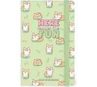 Legami - Taccuino a Righe Medium, Corgi, 164 Pagine, Taschina finale, ultime 24 Pagine staccabili, Elastico di chiusura, Angoli arrotondati, in Carta certificata FSC®, 13x21 cm