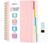 Quaderno a Spirale 21,6 x 28 cm, con 5 Sezioni a Regole Universitarie e Divisori Rimovibili, 300 Pagine Spesse da 100GSM, Grande Giornale A4 Rigato per Uomini e Donne, adatto per Lavoro e Scuola