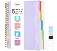 Quaderno a Spirale 21,6 x 28 cm, con 5 Sezioni a Regole Universitarie e Divisori Rimovibili, 300 Pagine Spesse da 100GSM, Grande Giornale A4 Rigato per Uomini e Donne, adatto per Lavoro e Scuola