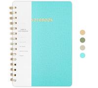 Quaderno a spirale a righe, formato A5, per prendere appunti, 160 pagine, per ufficio e casa, materiale scolastico, 14,7 x 20,8 cm, blu Tiffany