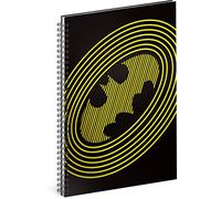 Quaderno a spirale A5 a righe, per bambini, scuola, ufficio, blocco note con 60 pagine (Batman - Circles)