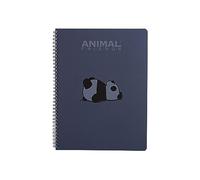 Quaderno a spirale con animali - 70 fogli staccabili, carta certificata FSC - Animal Friends Green (A5 - Righe 1R, Panda Lavanda)