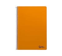 Quaderno a spirale leiderpapel a4 smart copertina morbida 80h 75gr a righe orizzontali 1 striscia con margine arancione