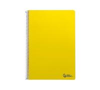 Quaderno a spirale leiderpapel a4 smart copertina morbida 80h 75gr a righe orizzontali una riga con margine colore giallo