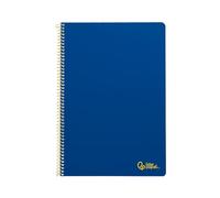 Quaderno a spirale leiderpapel a4 smart copertina morbida 80h 75gr a righe orizzontali una riga con margine colore blu scuro