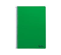Quaderno a spirale leiderpapel a4 smart copertina morbida 80h 75gr linea guida 3,5mm con margine colore verde