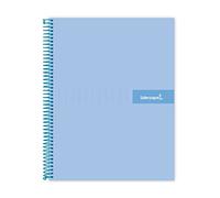 QUADERNO A Spirale Liderpapel A5 MICRO CRAFTY COPERCHIO Foderato 120H 90 GR QUADRO 5MM 5 BANDIERE 6 CALESTE COLORE CELESTE