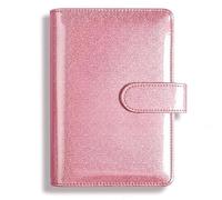 Quaderno A Spirale Manuale creativo glitterato Blocco note scintillante Notebook con motivo laser a conchiglia Custodia a fogli mobili A5 in pelle PU(Rose Gold)