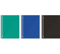 Quaderno A4, confezione da 3 pezzi, 80 fogli, 60 g, verde, blu e nero