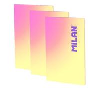 Quaderno A4 Milan Sunset - Pack 3 Rilegati Incollati 95g Giallo
