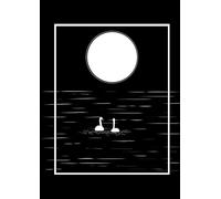 Quaderno A4, Righe 5mm, copertina illustrata: Illustrazione in bianco e nero: i cigni