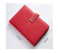 Quaderno A5 8,38 × 5,38 pollici, blocco note in pelle con fibbia, quaderno spesso for lavoro, scuola, diari motivazionali(Rot)