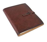 Quaderno A5 ad Anelli in PU Effetto Pelle Vintage, Raccoglitore A5 Ricaricabile con 6 Anelli Metallici e 200 Pagine, Taccuino e Diario di Viaggio Riutilizzabile per Ufficio, Studio e Viaggi