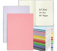 Quaderno A5 Bianco, Set 24 Blocchi Note A5 - Taccuini Copertina Colorata con 30 Fogli/60 Pagine, Ideale per Appunti, Disegno e Come Regalo per Scuola, Ufficio, Studenti e Adulti, 2 x 12 Colore