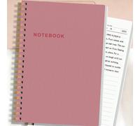 Quaderno A5 con righe, 106 pagine, agenda giornaliera minimalista, include pagine per date e indice, quaderno a spirale per inizio rapido, adatto per note personali, riunioni d'ufficio, forniture per 