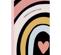 Quaderno A5 quadretti 5mm: 100 pagine | senza margine | per seconda elementare, terza quarta e quinta, scuola, ufficio | Cuore