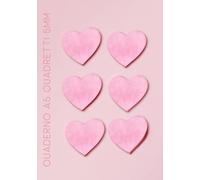 Quaderno A5 quadretti 5mm: 100 pagine | senza margine | per seconda elementare, terza quarta e quinta, scuola, ufficio | Cuori