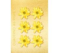 Quaderno A5 righe C: 100 pagine | rigatura 0C | quarta e quinta elementare, con margine | 4a e 5a | Girasoli