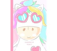 Quaderno A5 righe C: 100 pagine | rigatura 0C | quarta e quinta elementare, con margine | 4a e 5a | Unicorno