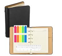 Quaderno ad anelli 6 fori 4.2x5.8" con righello e linguette, per nero