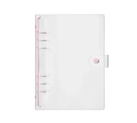 Quaderno ad anelli A5 A6 in PVC trasparente con copertina a fogli mobili, raccoglitore a 6 anelli, diario, planner, cancelleria scolastica(Purple-A6)