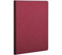 Clairefontaine 795462C Collection Age Bag Un taccuino Cousu Dos Toilé Rosso - A5 14,8x21 cm - 192 pagine rigate - carta bianca 90g - copertina in carta lustrée a grana grossa effetto cuoio