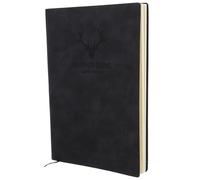 Quaderno Agenda A5 in Pelle Artificiale, Nero, per Ufficio e Scuola | Scrittura Fluida, Pagine in Carta, Stile Minimalista Classico, per Note, Compiti, Bilanci e Appunti