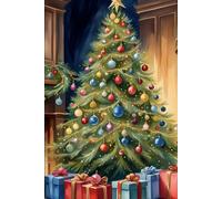 Quaderno ALBERO DI NATALE 200 pagine bianche: Notebook Christmas 200 white pages, cuaderno albor de navidad 200 paginas blancas