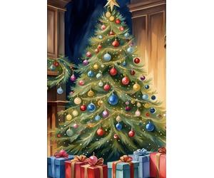 Quaderno ALBERO DI NATALE 200 pagine bianche: Notebook Christmas 200 white pages, cuaderno albor de navidad 200 paginas blancas