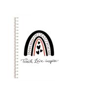 Quaderno Appunti Quaderno a spirale A5 da 3 pezzi, insegna amore ispira arcobaleno, blocco note, diario, regalo for la giornata della vita dell'insegnante, apprezzamento, design floreale(Color-12)