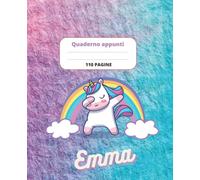 Quaderno appunti unicorno: con scritta Emma